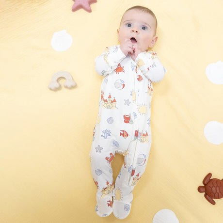 2 Way Zipper Footie- Sunny Sandcastles by Angel Dear