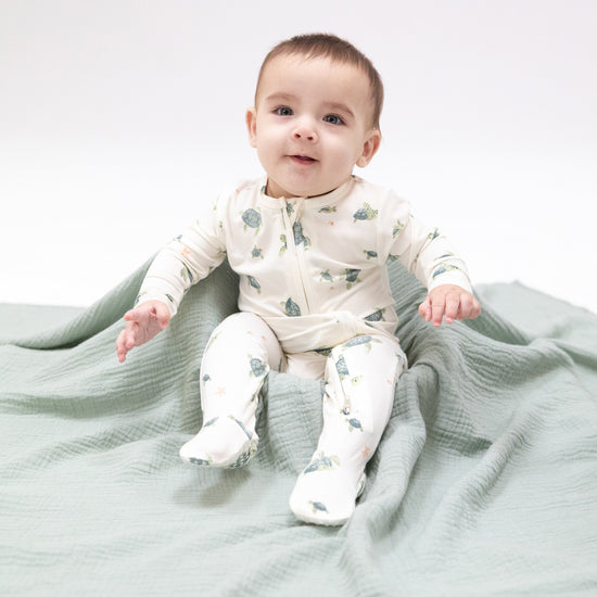 2 Way Zipper Footie- Sea Turtles by Angel Dear