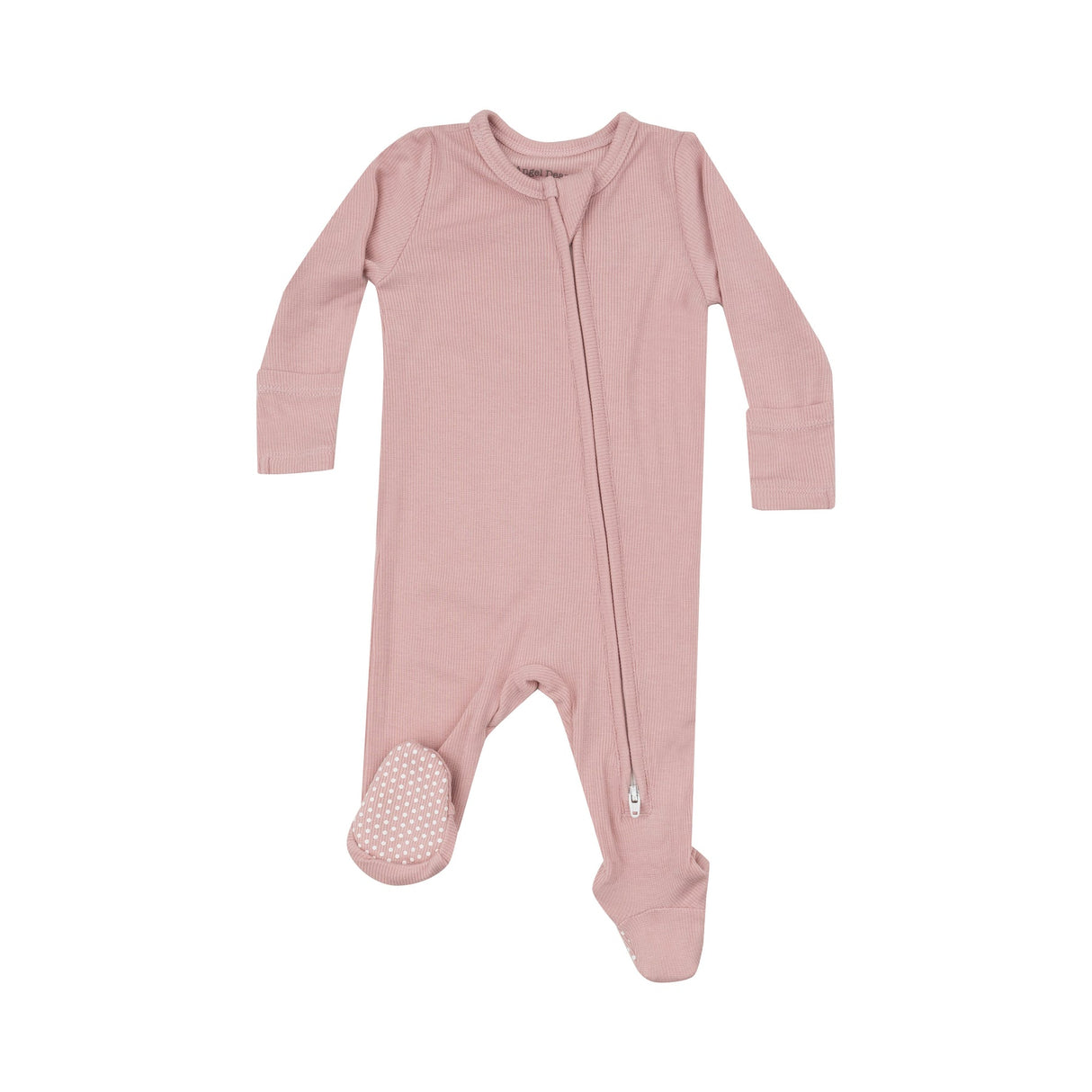 2 Way Zipper Footie - Solid Silver Pink by Angel Dear