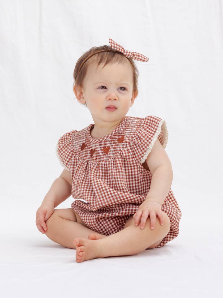 Lenore Romper || Red Gingham by Quincy Mae