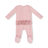 2 Way Zipper Ruffle Back Footie- Mellow Rose by Angel Dear