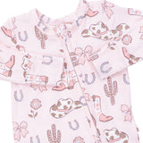 2 Way Ruffle Back Zipper Footie- Cowgirl Boots and Bows by Angel Dear