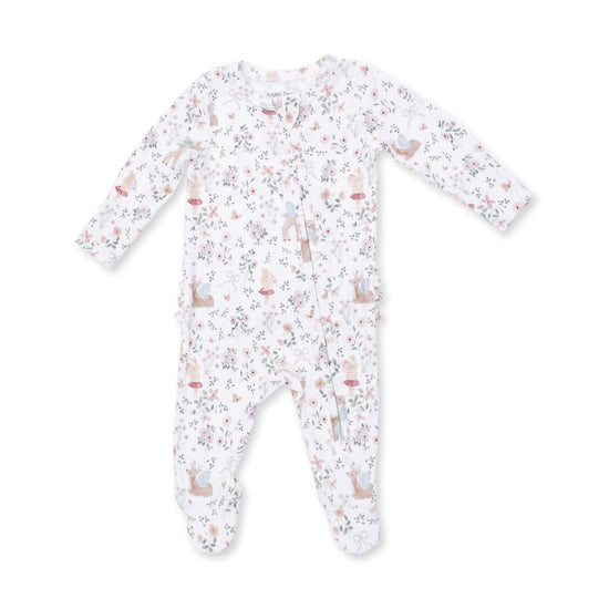2 Way Ruffle Back Zipper Footie- Enchanted Woodland by Angel Dear