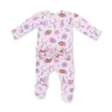 2 Way Ruffle Back Zipper Footie- Football Cheer by Angel Dear
