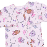 2 Way Ruffle Back Zipper Footie- Football Cheer by Angel Dear