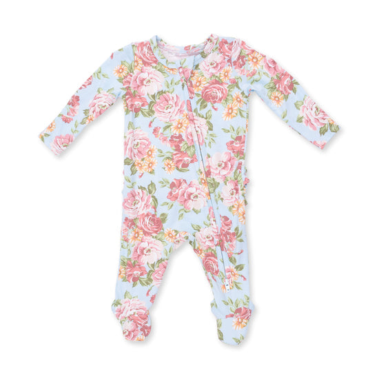 2 Way Ruffle Back Zipper Footie- Angeline Floral by Angel Dear