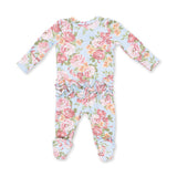 2 Way Ruffle Back Zipper Footie- Angeline Floral by Angel Dear