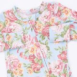 2 Way Ruffle Back Zipper Footie- Angeline Floral by Angel Dear