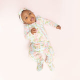 2 Way Ruffle Back Zipper Footie- Angeline Floral by Angel Dear