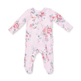 2 Way Ruffle Back Zipper Footie- Painterly Rose Bouquets by Angel Dear