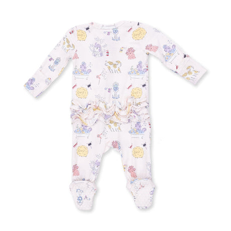 2 Way Ruffle Back Zipper Footie- Spa Dogs by Angel Dear