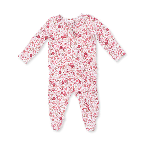2 Way Ruffle Back Zipper Footie- Serene Floral by Angel Dear