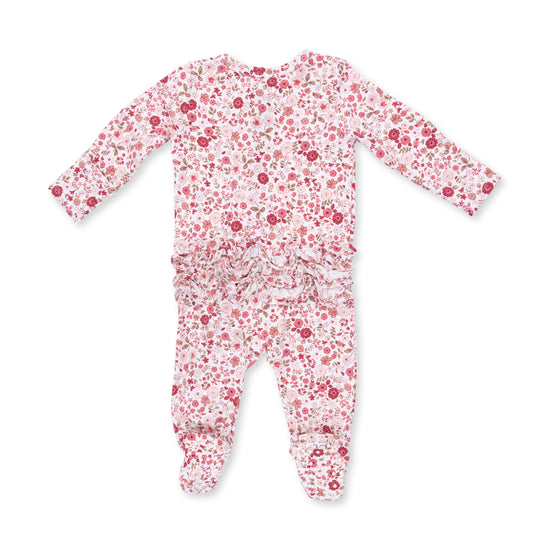 2 Way Ruffle Back Zipper Footie- Serene Floral by Angel Dear