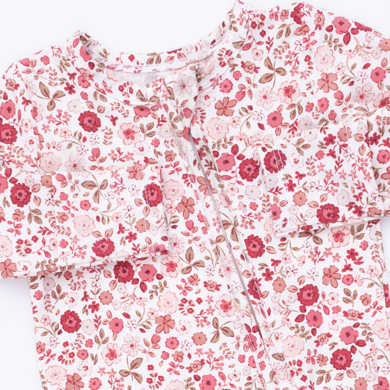 2 Way Ruffle Back Zipper Footie- Serene Floral by Angel Dear