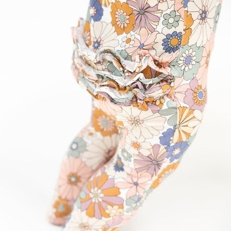 2 Way Zipper Ruffle Back Footie - Brighton Floral by Angel Dear