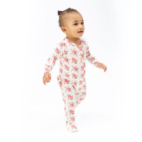 2 Way Ruffle Back Zipper Footie- Elegant Roses by Angel Dear