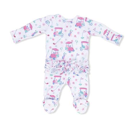 2 Way Ruffle Back Zipper Footie- Golf Carts & Flowers by Angel Dear