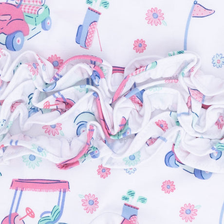 2 Way Ruffle Back Zipper Footie- Golf Carts & Flowers by Angel Dear