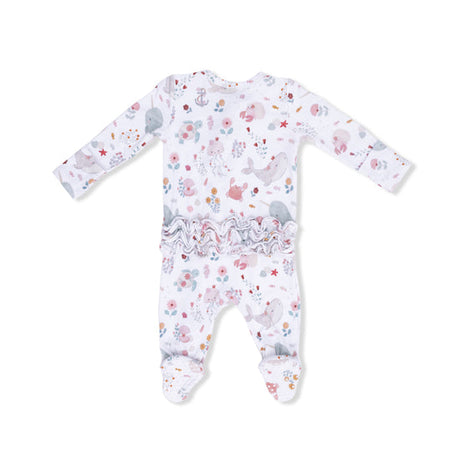 2 Way Ruffle Back Zipper Footie- Garden Sea Creatures by Angel Dear