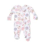 2 Way Ruffle Back Zipper Footie- Rodeo Patches Pink by Angel Dear