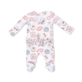 2 Way Ruffle Back Zipper Footie- Rodeo Patches Pink by Angel Dear