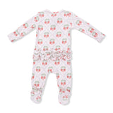 2 Way Ruffle Back Zipper Footie- Sweet Strawberries by Angel Dear