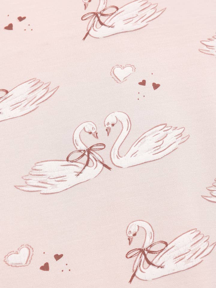 Bamboo Swaddle + Knotted Hat || Swans by Quincy Mae