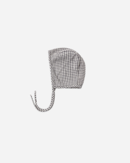 Woven Baby Bonnet || Midnight Gingham by Quincy Mae
