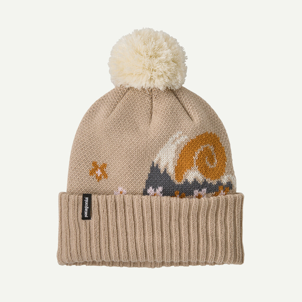 Kids' Powder Town Beanie- Nature's Pace Knit: Dark Natural by Patagonia