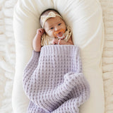 Waffle Knit Mini Blanket- Wisteria by Saranoni
