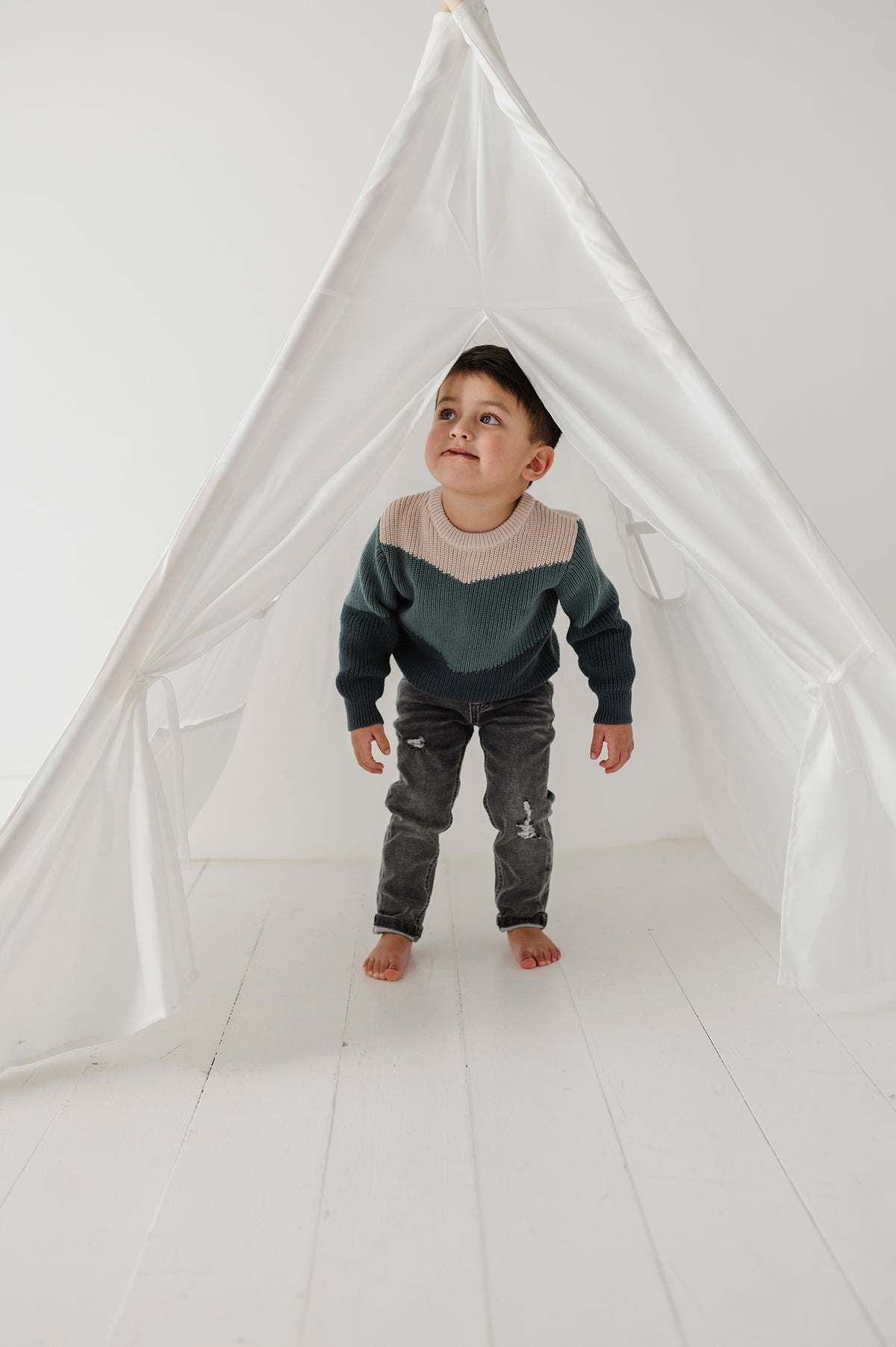 Colorblock Knit Sweater - Slate by babysprouts