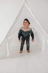 Colorblock Knit Sweater - Slate by babysprouts