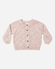 Bubble Knit Cardigan || Dusty Rose Speckle by Quincy Mae
