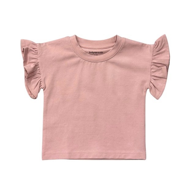 Ruffle Sleeve Top- Spring Mauve by Babysprouts