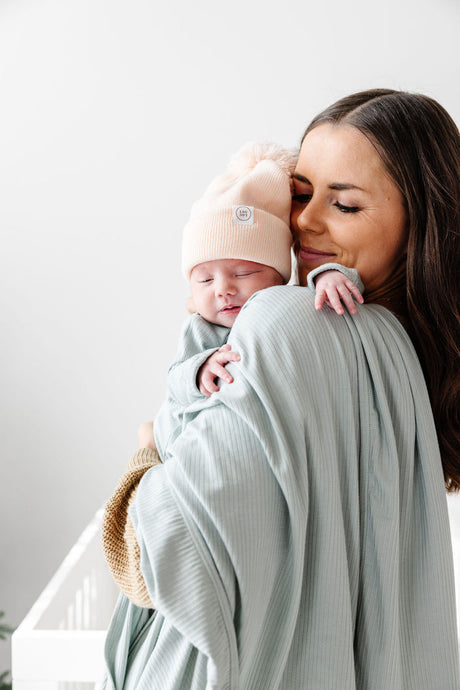 Bailey Ribbed Swaddle Blanket by Lou Lou & Company