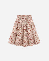 Ruffled Midi Skirt || Pink Floral by Rylee + Cru
