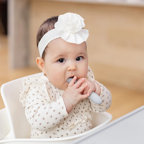 Baby-Led™ Toothbrush + Sensory Tongue Depressor Dual Pack - Pewter by EZPZ