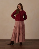 Women's Tiered Midi Skirt || Vintage Plaid by Rylee + Cru