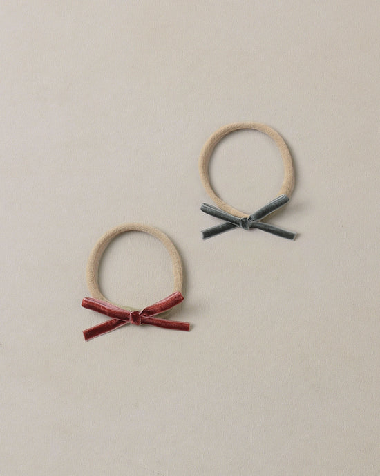 Baby Bow Headbands || Green, Ruby by Noralee