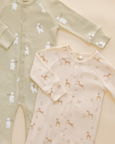 Organic Pajama Long John || Fawns by Rylee + Cru