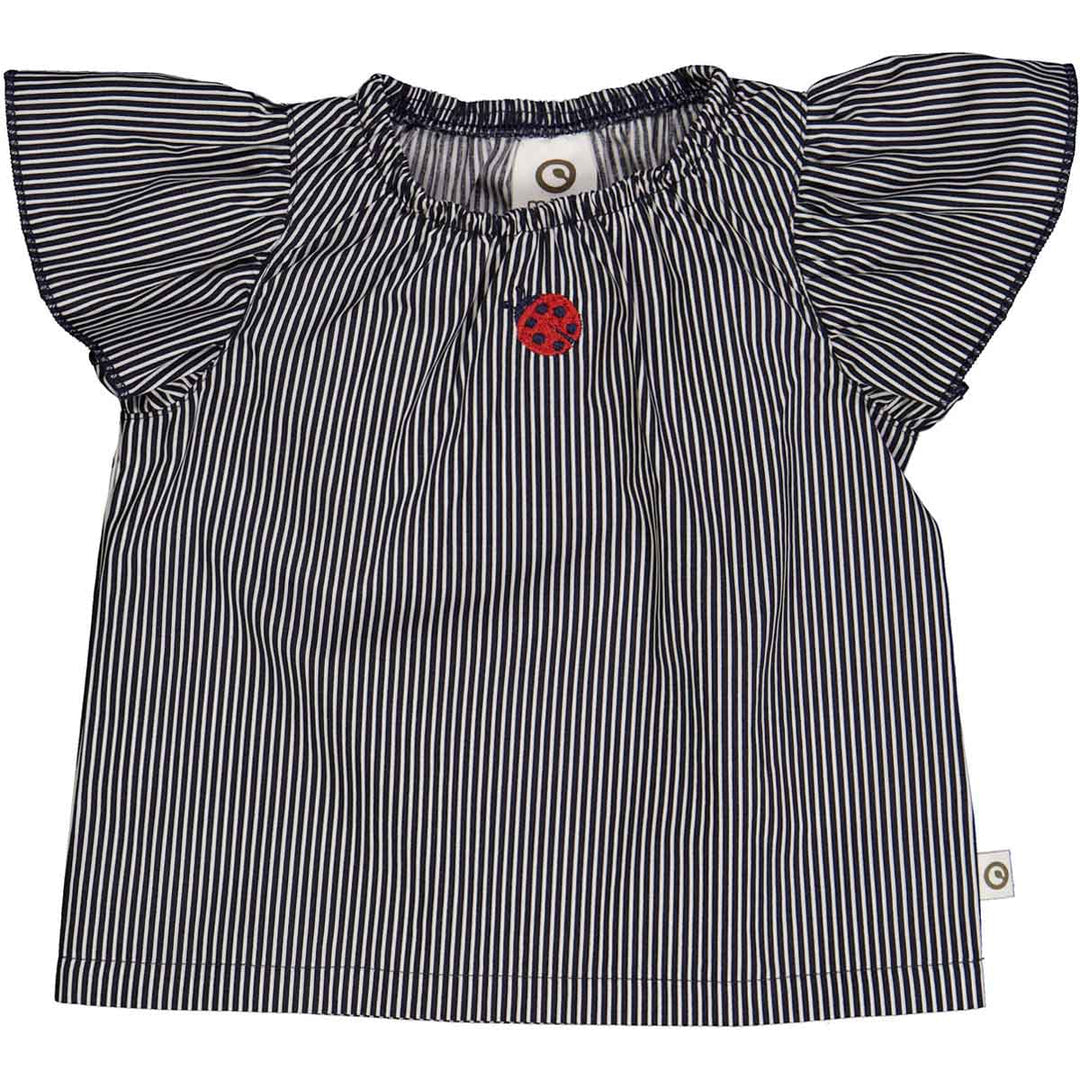 Poplin Stripe Frill Top - Ladybird by Müsli