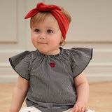 Poplin Stripe Frill Top - Ladybird by Müsli