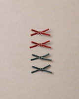 Mini Ribbon Bows || Green, Ruby by Noralee
