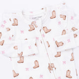 2 Way Ruffle Sleeve Zipper Footie- Mini Cowgirl Boots by Angel Dear