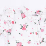 2 Way Ruffle Back Zipper Footie- Pink Rosettes by Angel Dear