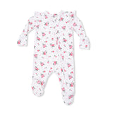 2 Way Ruffle Back Zipper Footie- Pink Rosettes by Angel Dear
