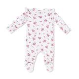 2 Way Ruffle Back Zipper Footie- Pink Rosettes by Angel Dear