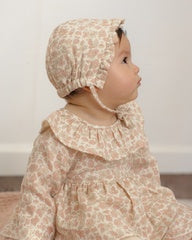 Woven Ruffle Bonnet || Pink Blossom by Quincy Mae