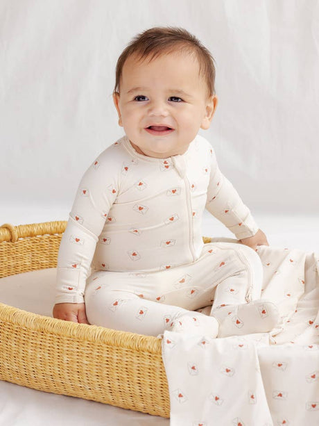 Bamboo Zip Footie || Valentine by Quincy Mae