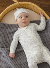 Bamboo Zip Footie || Cloud Floral by Quincy Mae